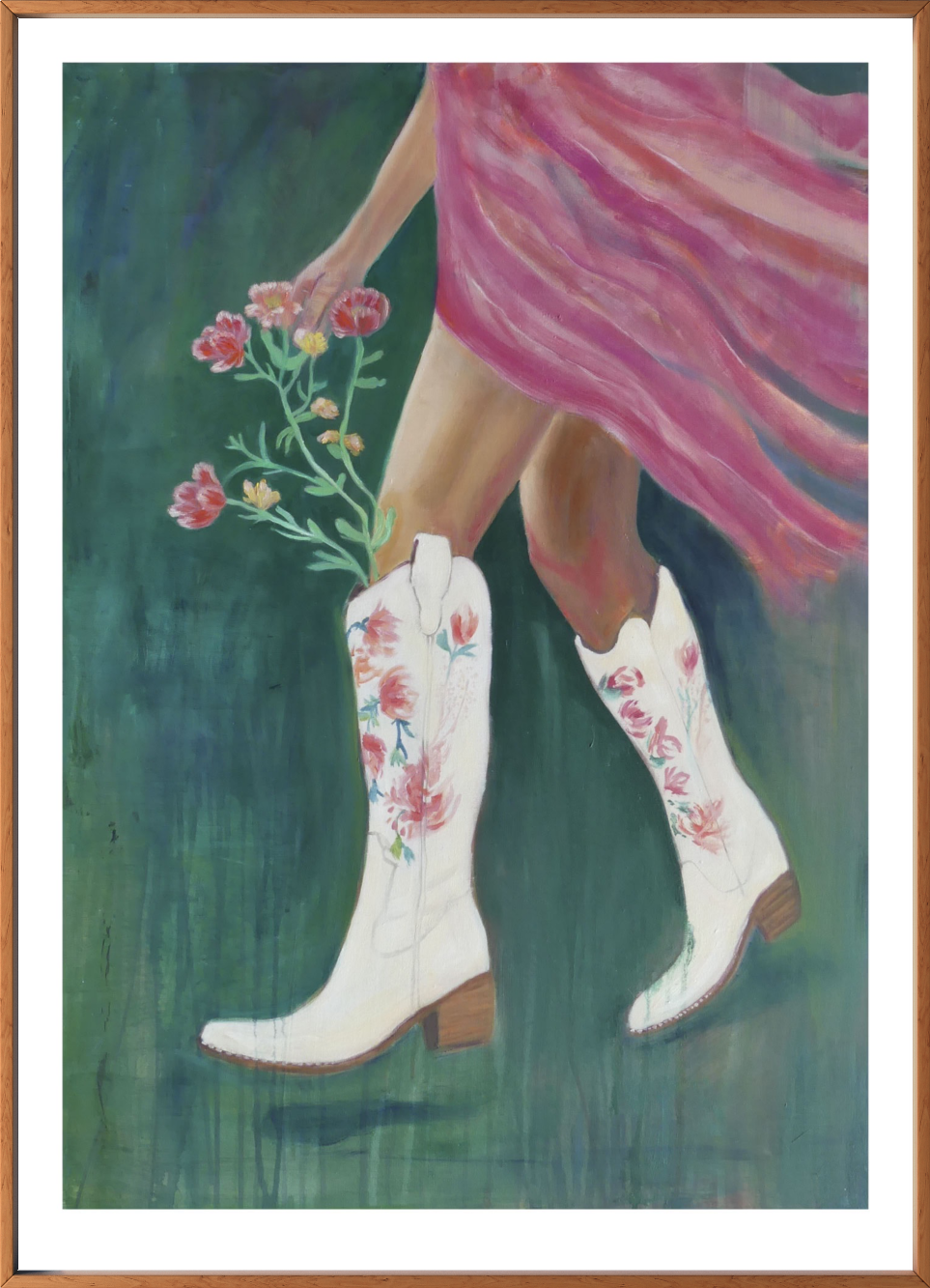 Blooming Texas Boots - Giclee Print